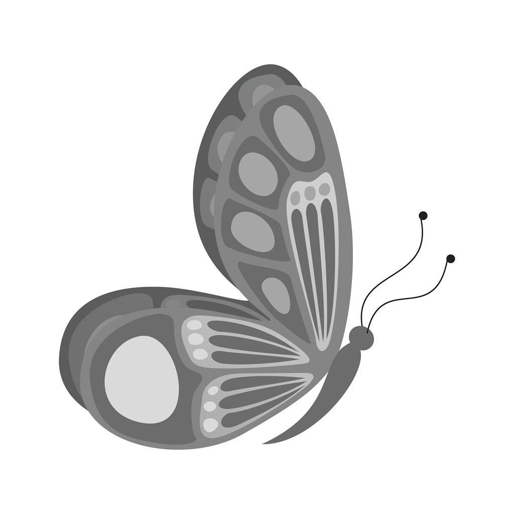 Butterfly III Greyscale Icon - IconBunny