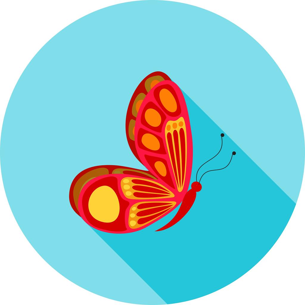 Butterfly III Flat Shadowed Icon - IconBunny