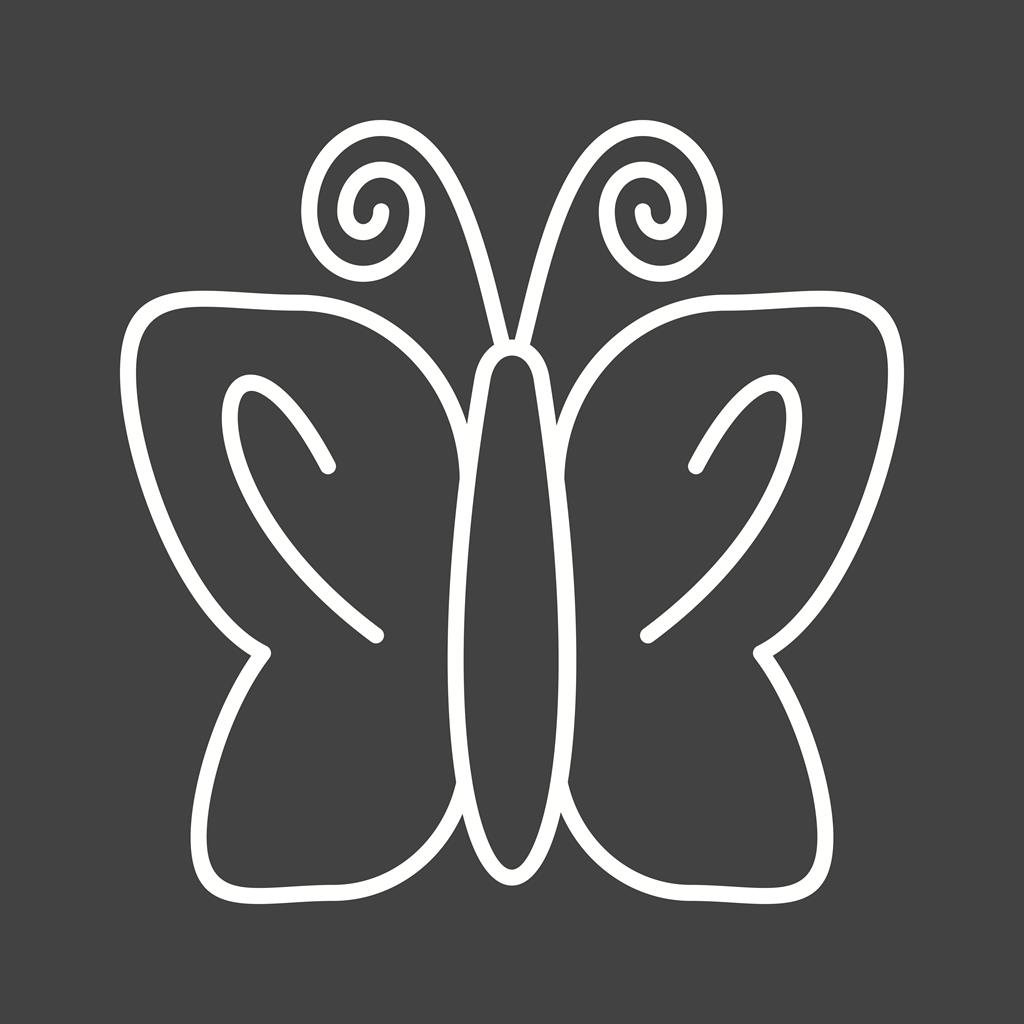 Butterfly III Line Inverted Icon - IconBunny