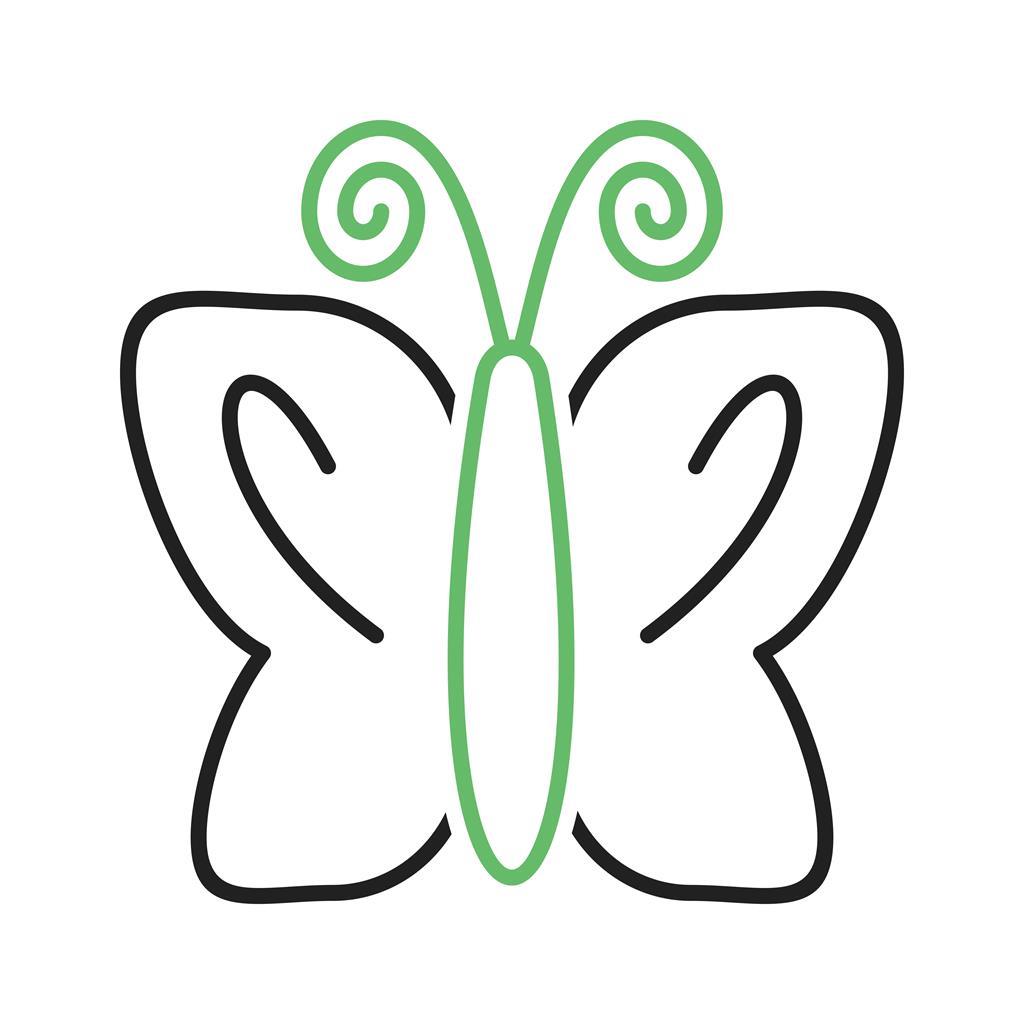 Butterfly III Line Green Black Icon - IconBunny