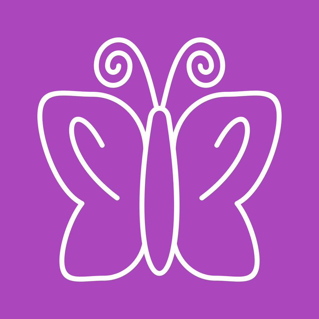 Butterfly III Line Multicolor B/G Icon - IconBunny