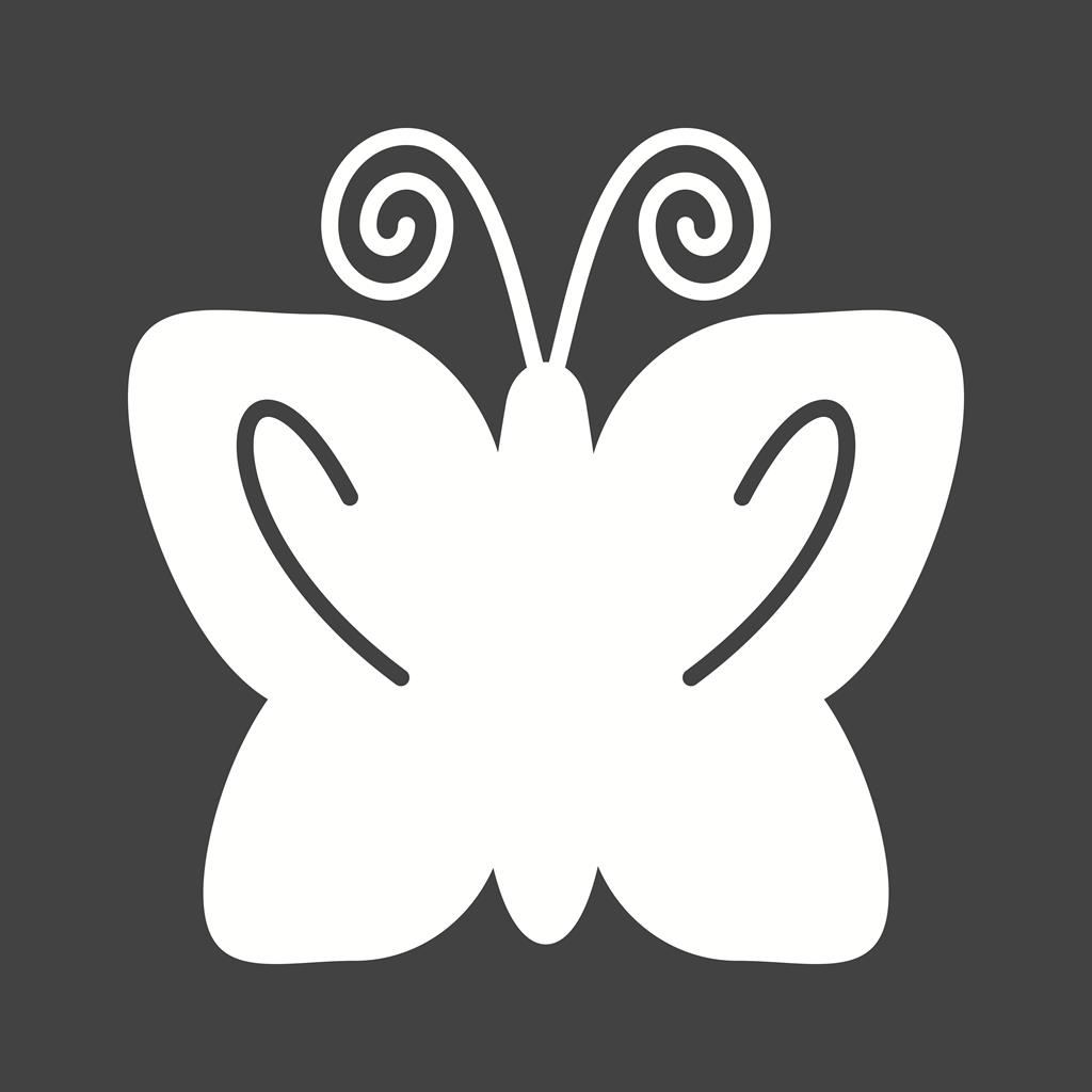 Butterfly III Glyph Inverted Icon - IconBunny