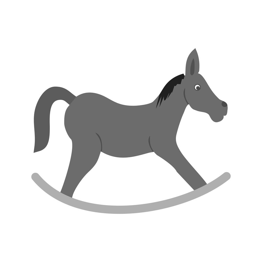 Rocking horse Greyscale Icon - IconBunny