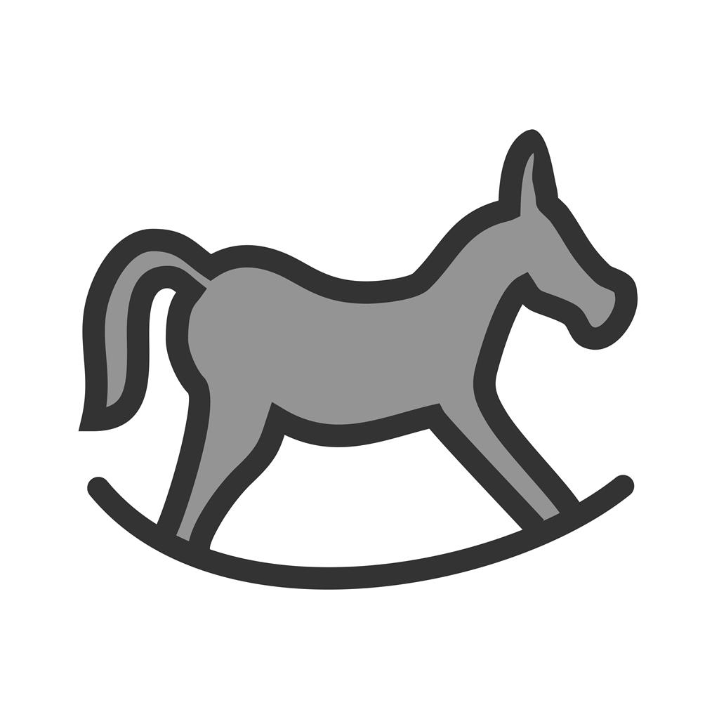 Rocking horse Line Filled Icon - IconBunny