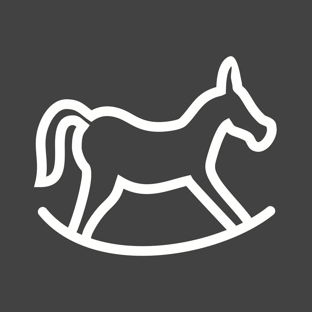 Rocking horse Line Inverted Icon - IconBunny