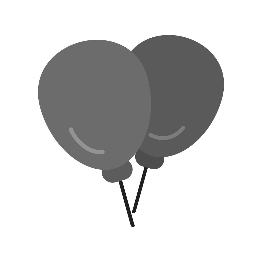 Balloons Greyscale Icon - IconBunny