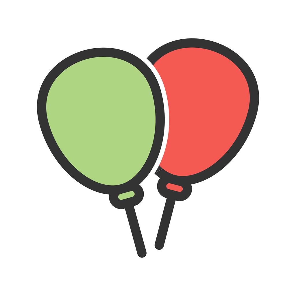 Balloons Line Filled Icon - IconBunny