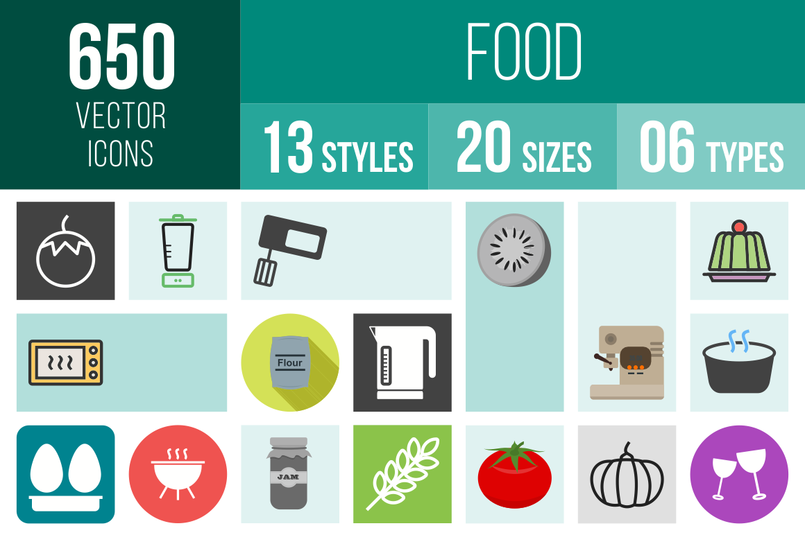 Food Icons Bundle - Overview - IconBunny