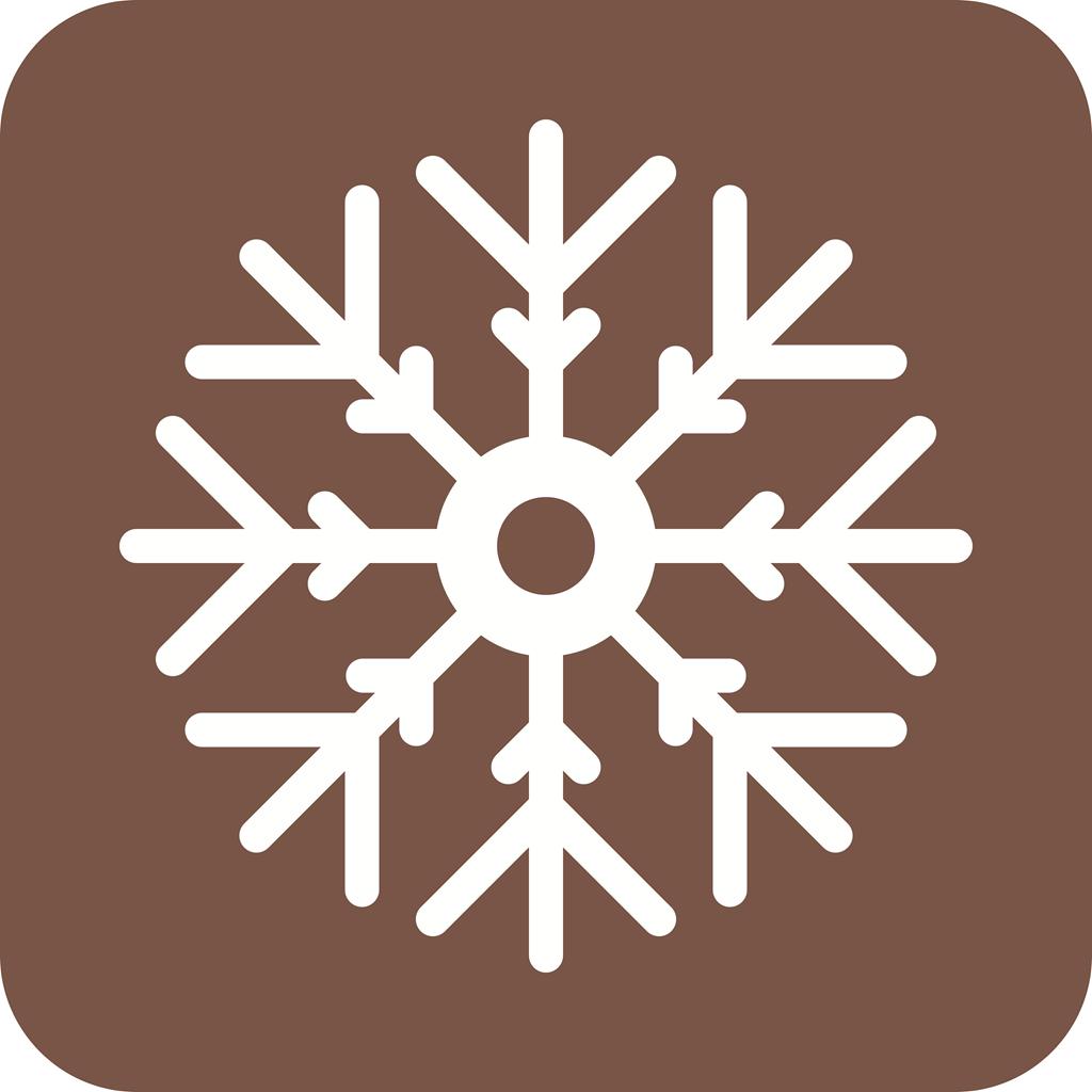 Snowflake Flat Round Corner Icon - IconBunny