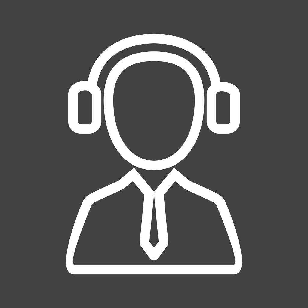 Customer Listening Line Inverted Icon - IconBunny