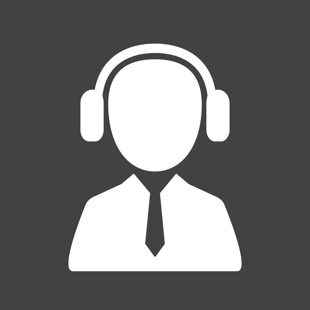Customer Listening Glyph Inverted Icon - IconBunny