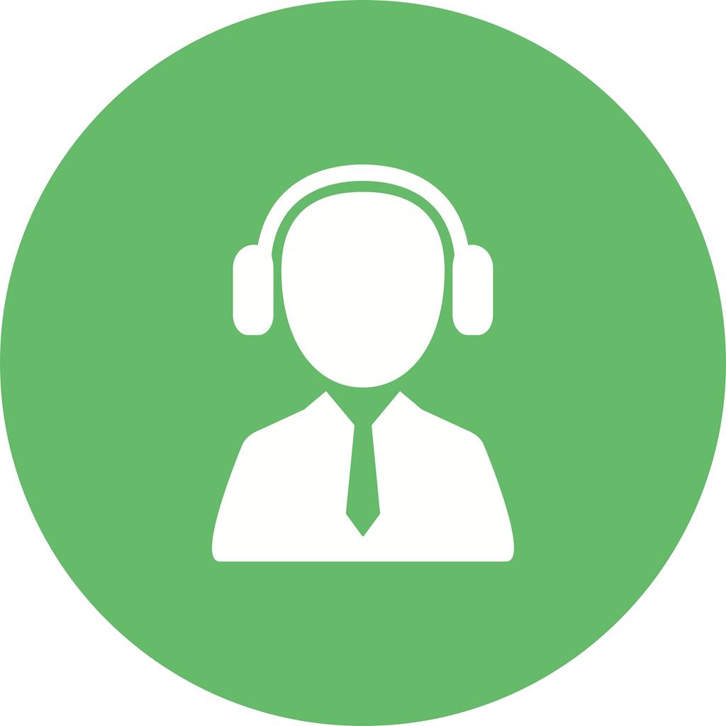 Customer Listening Flat Round Icon - IconBunny