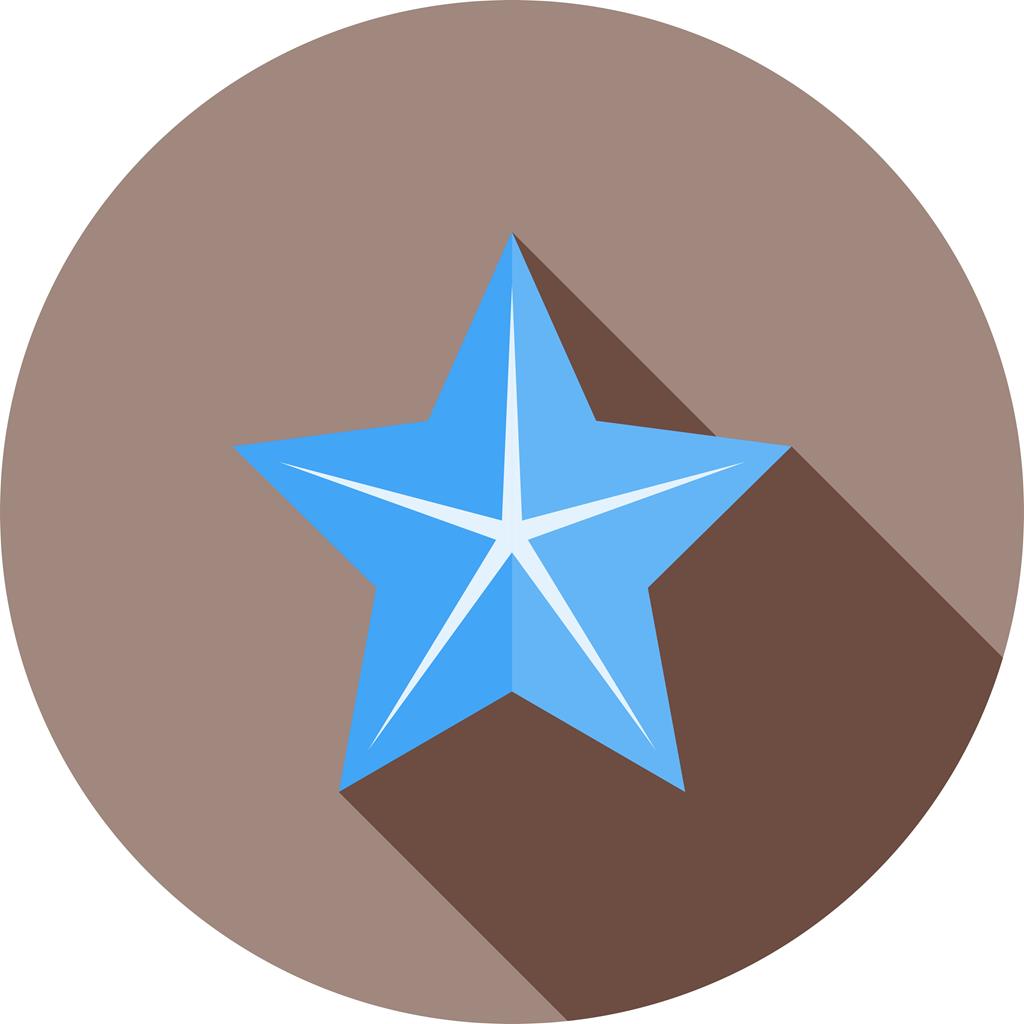 Star Flat Shadowed Icon - IconBunny