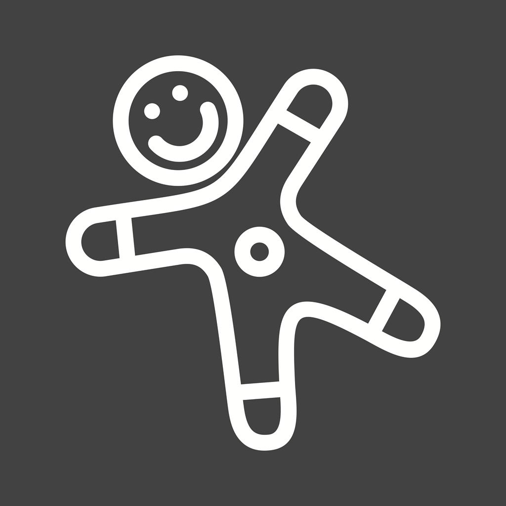 Gingerbread Line Inverted Icon - IconBunny