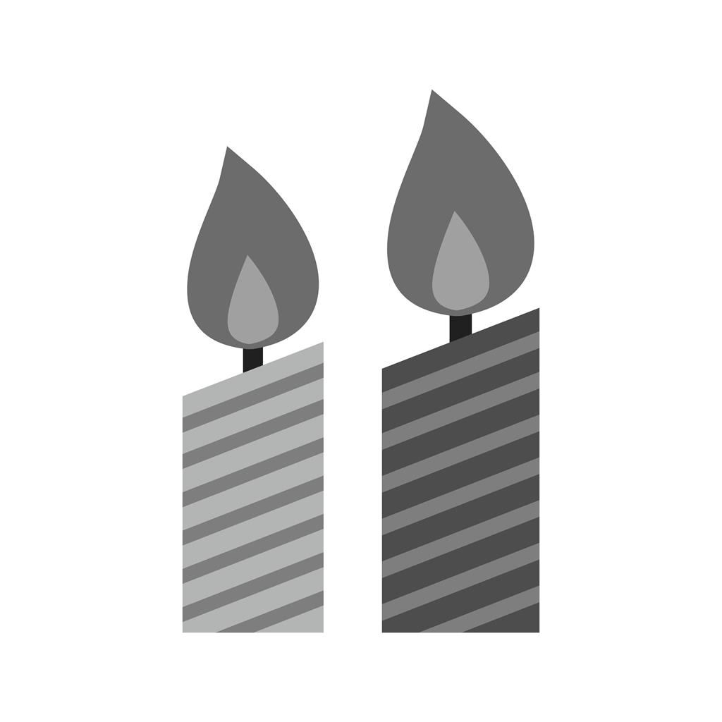 Candles Greyscale Icon - IconBunny