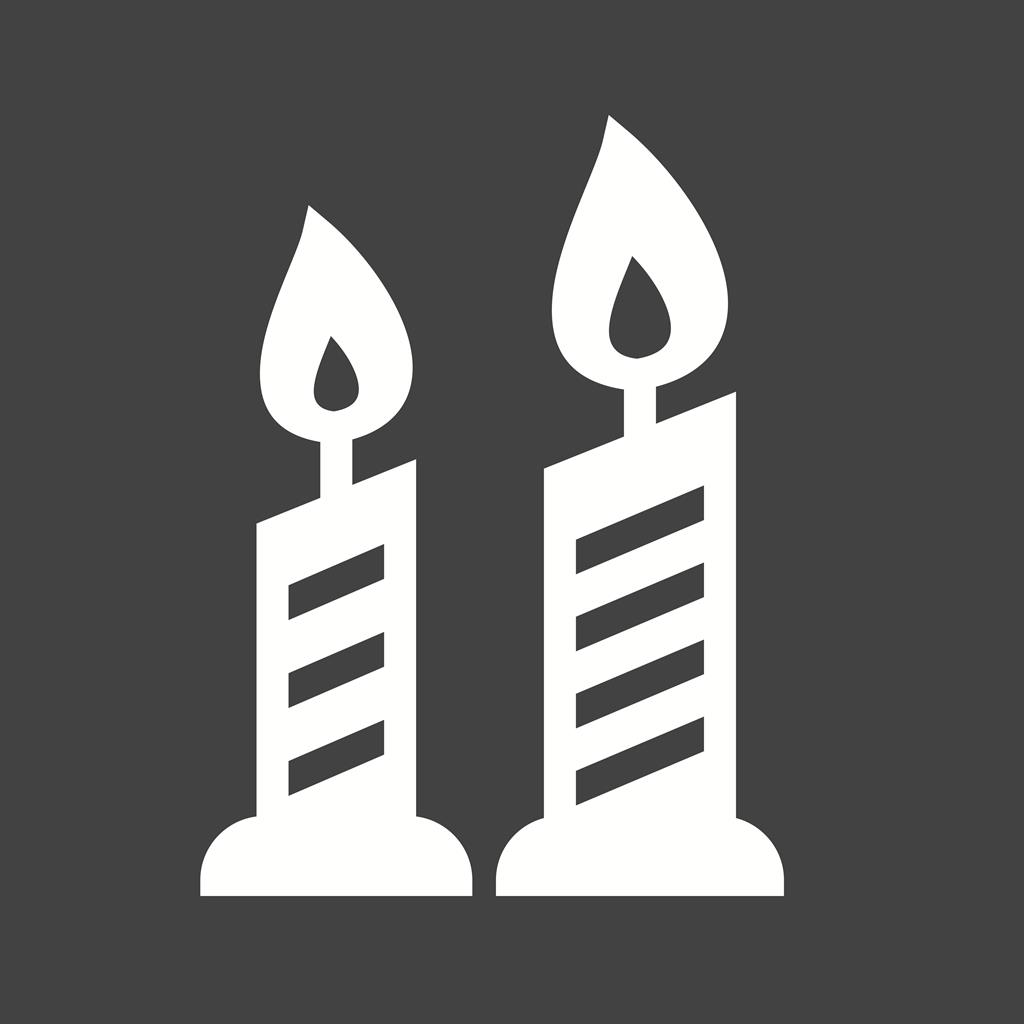 Candles Glyph Inverted Icon - IconBunny