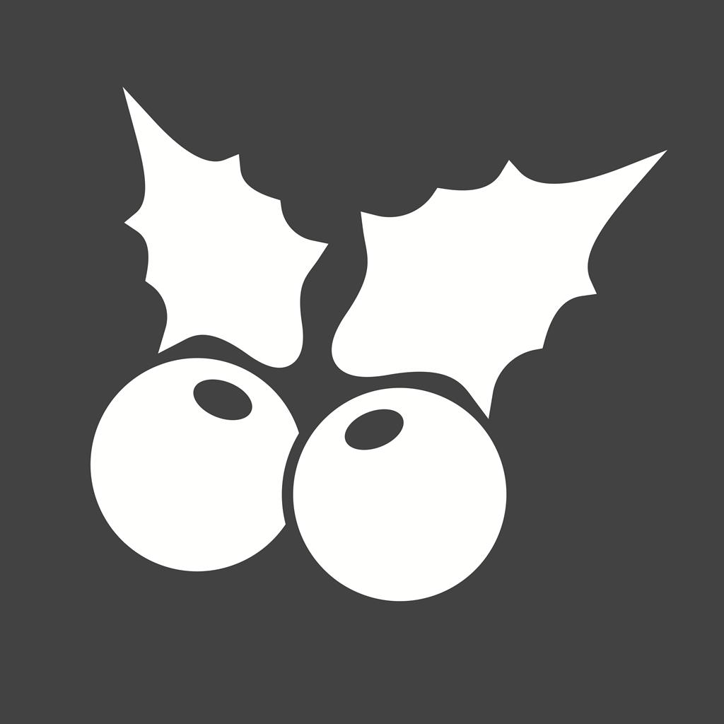 Holly Glyph Inverted Icon - IconBunny
