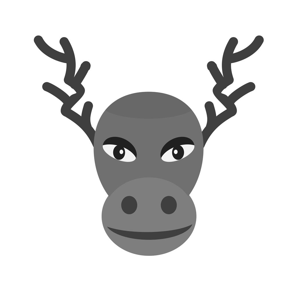 Moose Greyscale Icon - IconBunny