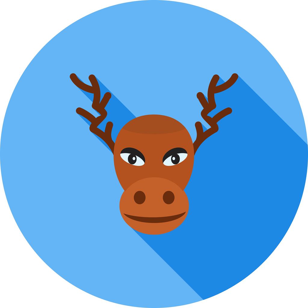 Moose Flat Shadowed Icon - IconBunny