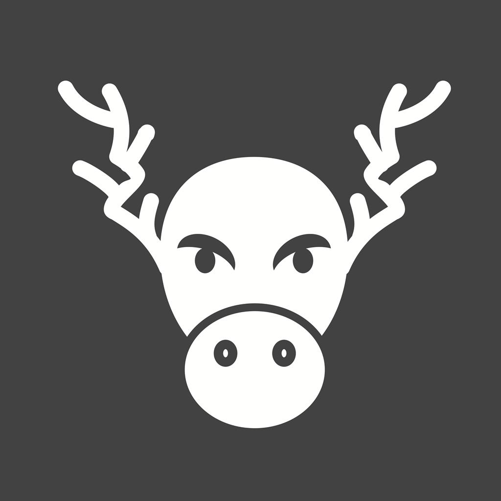 Moose Glyph Inverted Icon - IconBunny