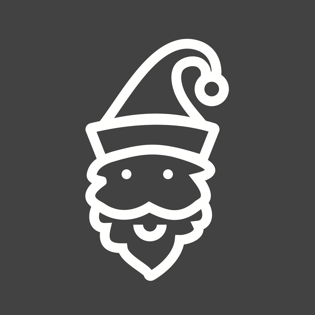 Santa Claus II Line Inverted Icon - IconBunny