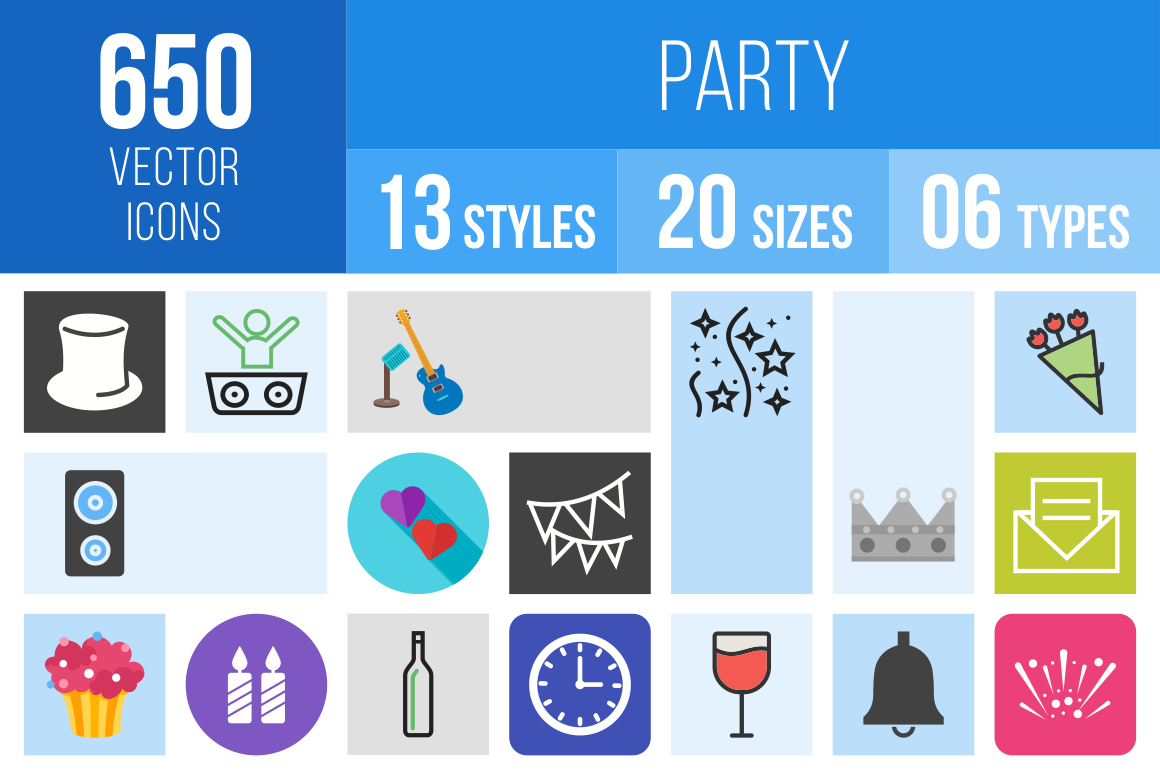 Party Icons Bundle - Overview - IconBunny