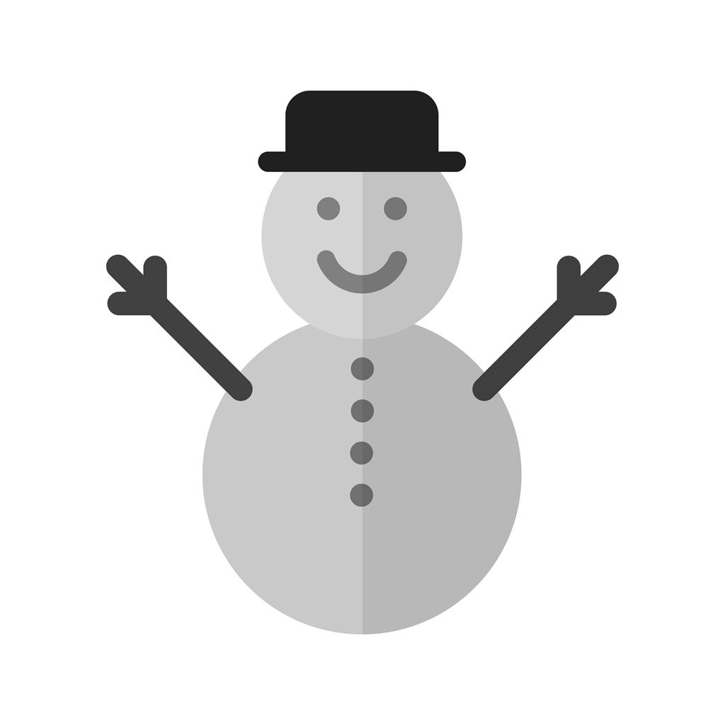 Snowman Greyscale Icon - IconBunny