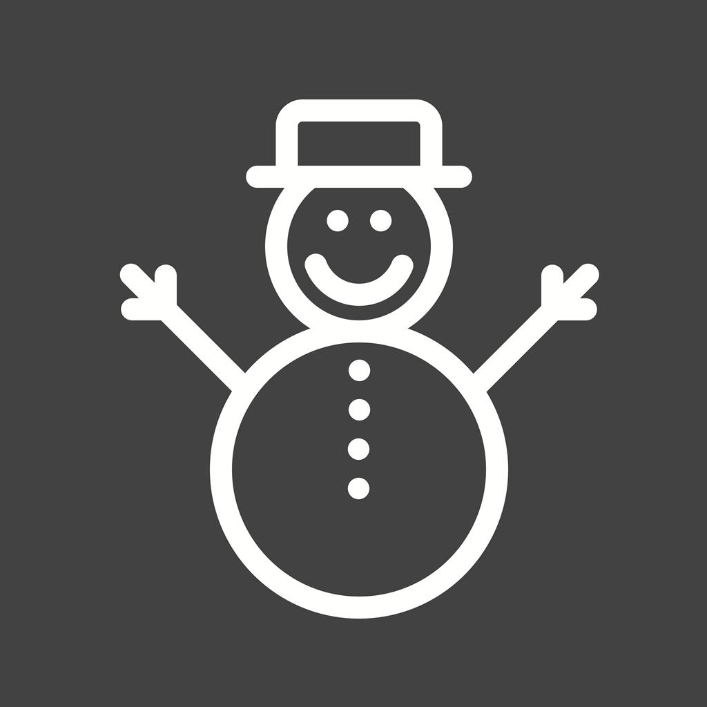 Snowman Line Inverted Icon - IconBunny