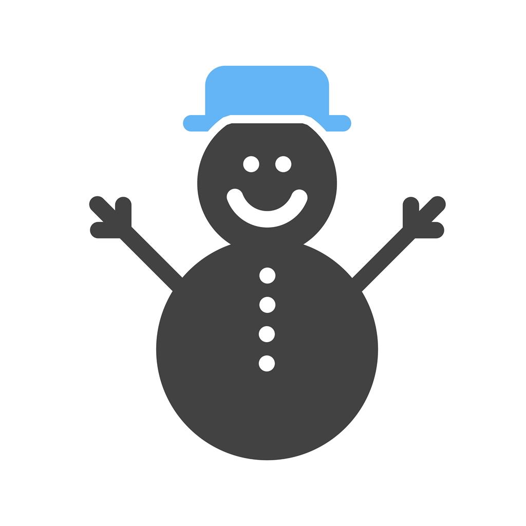Snowman Blue Black Icon - IconBunny