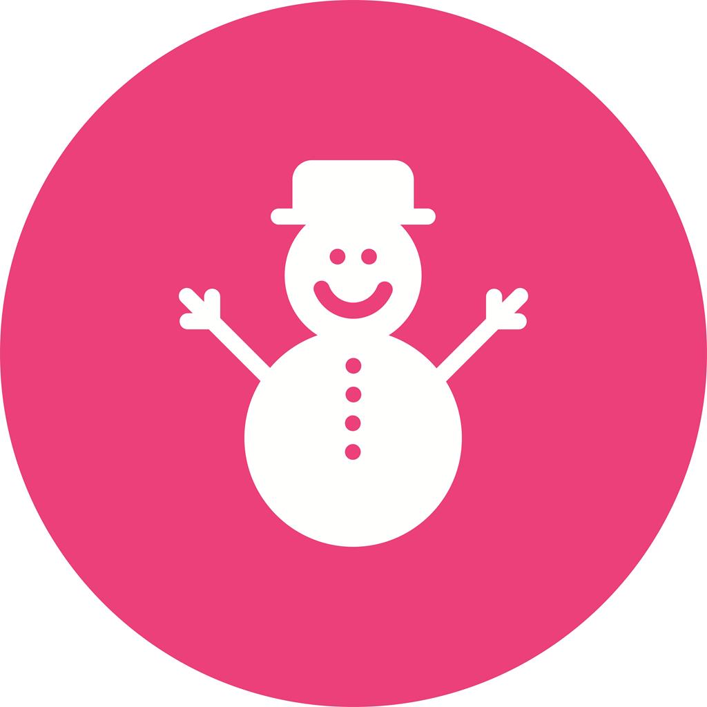 Snowman Flat Round Icon - IconBunny