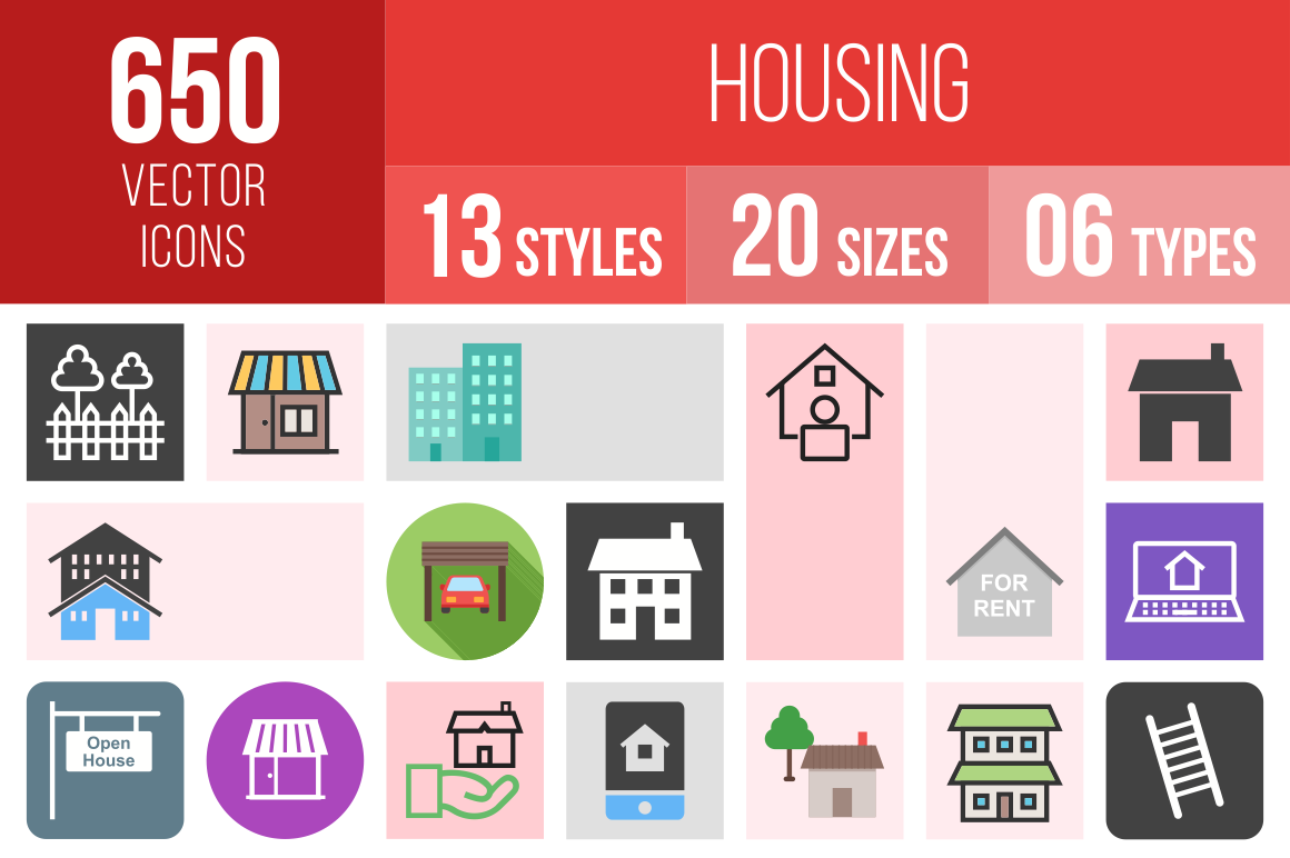 Housing Icons Bundle - Overview - IconBunny