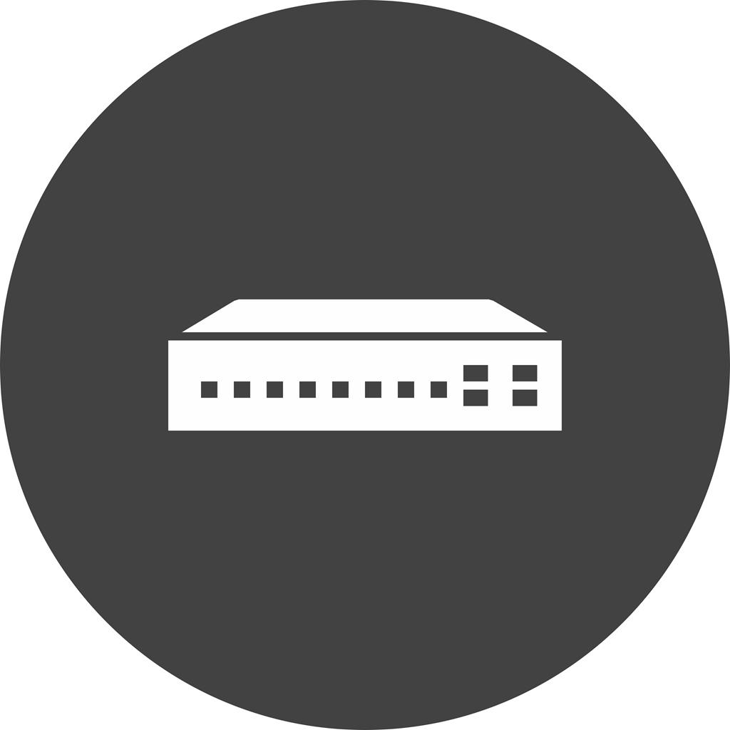 Network Switch II Flat Round Icon - IconBunny
