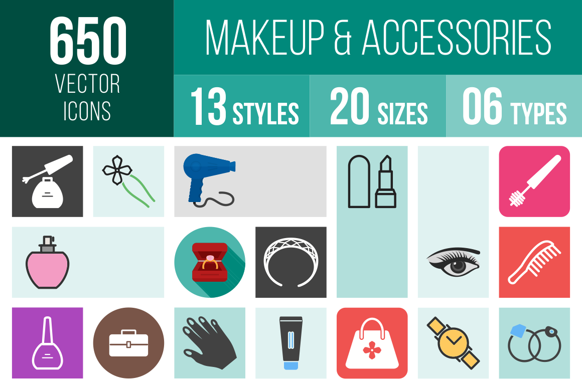 Makeup & Accessories Icons Bundle - Overview - IconBunny