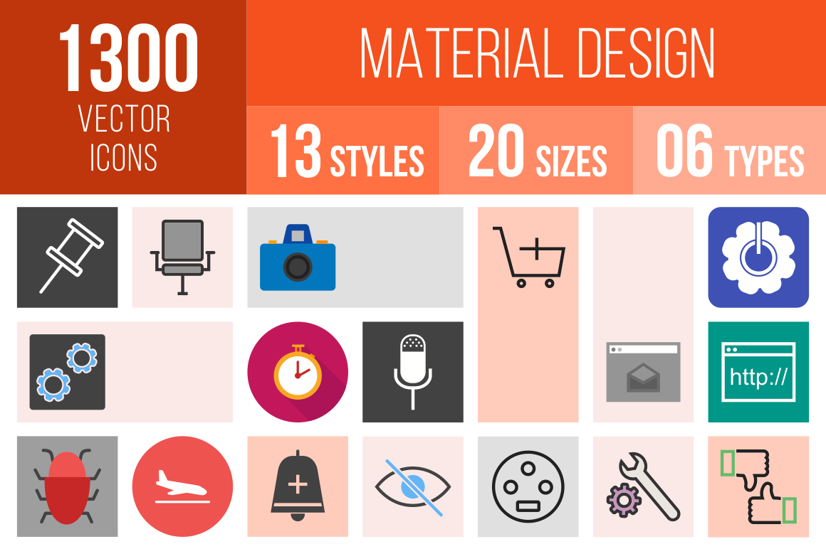 Material Design Icons Bundle - Overview - IconBunny