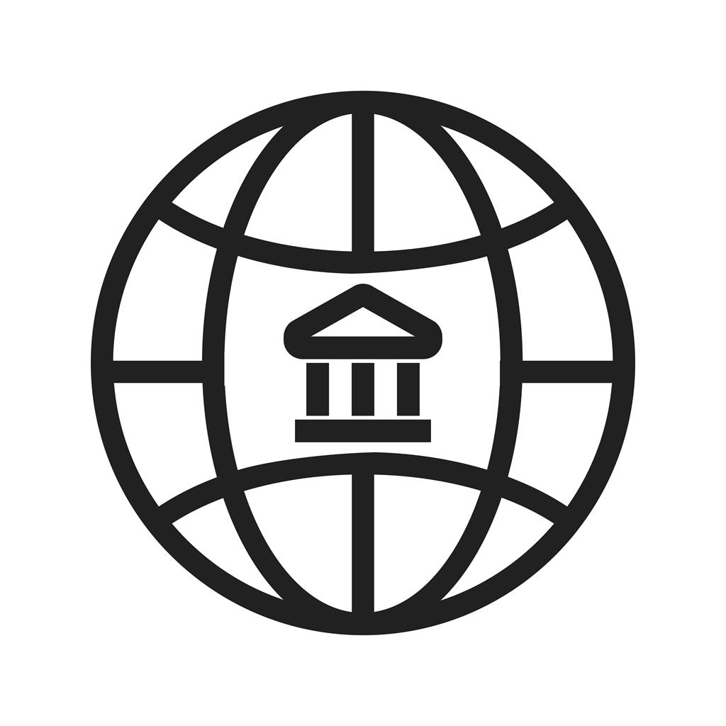 Global Banks Line Icon - IconBunny