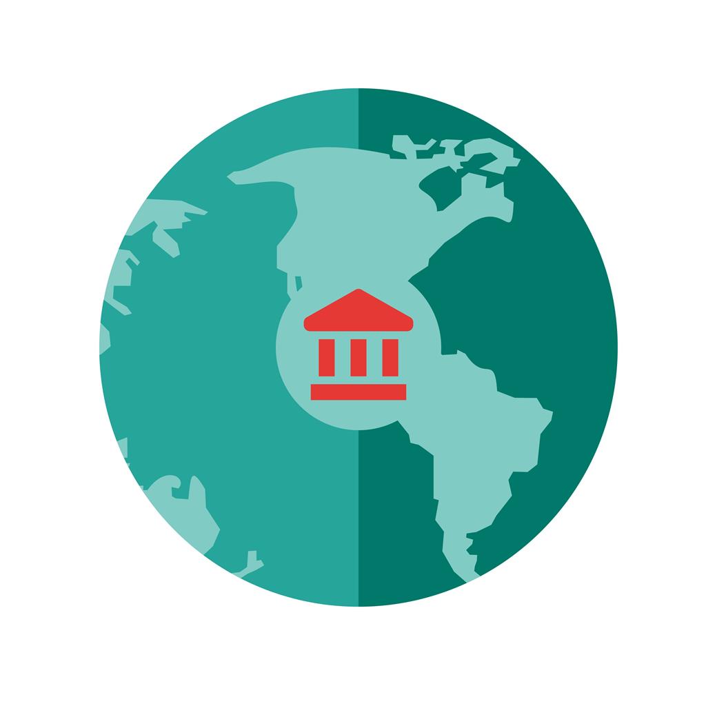 Global Banks Flat Multicolor Icon - IconBunny