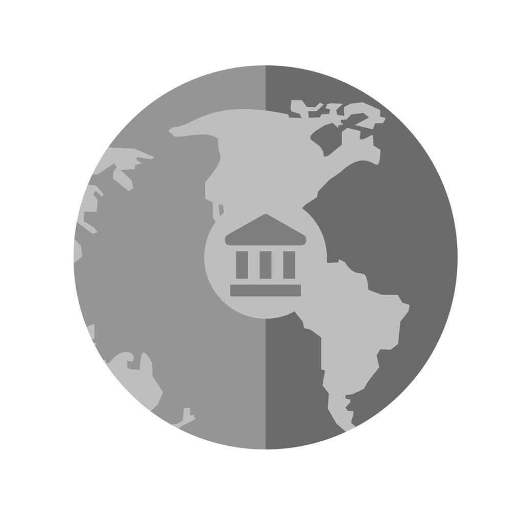 Global Banks Greyscale Icon - IconBunny