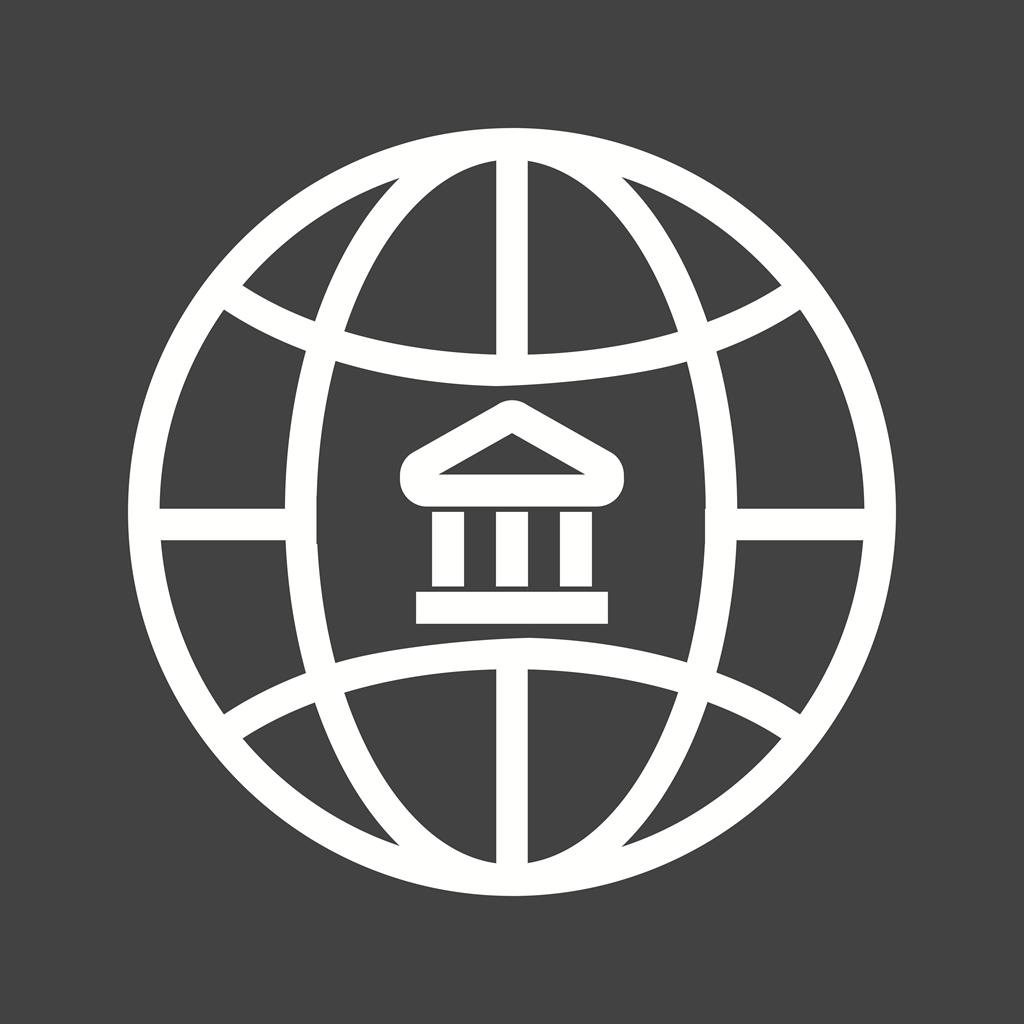 Global Banks Line Inverted Icon - IconBunny