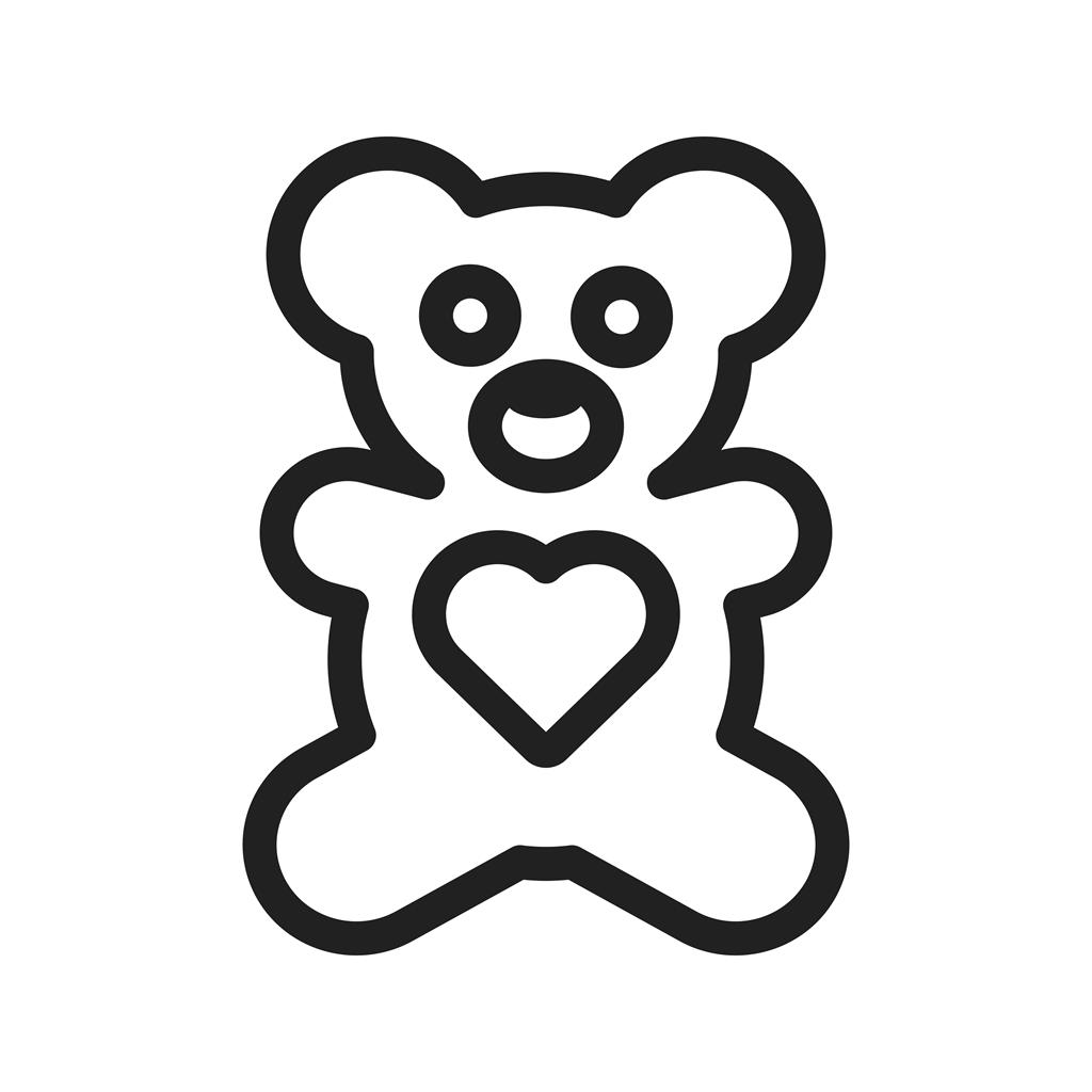 Stuffed Bear Line Icon - IconBunny