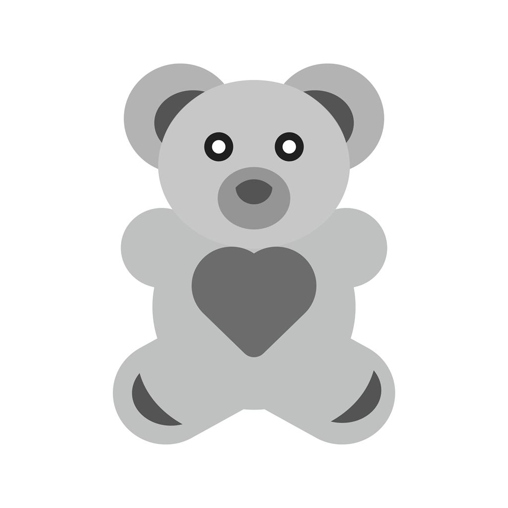 Stuffed Bear Greyscale Icon - IconBunny
