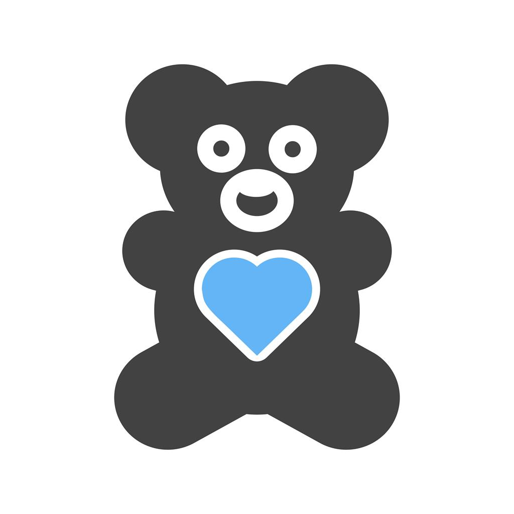 Stuffed Bear Blue Black Icon - IconBunny