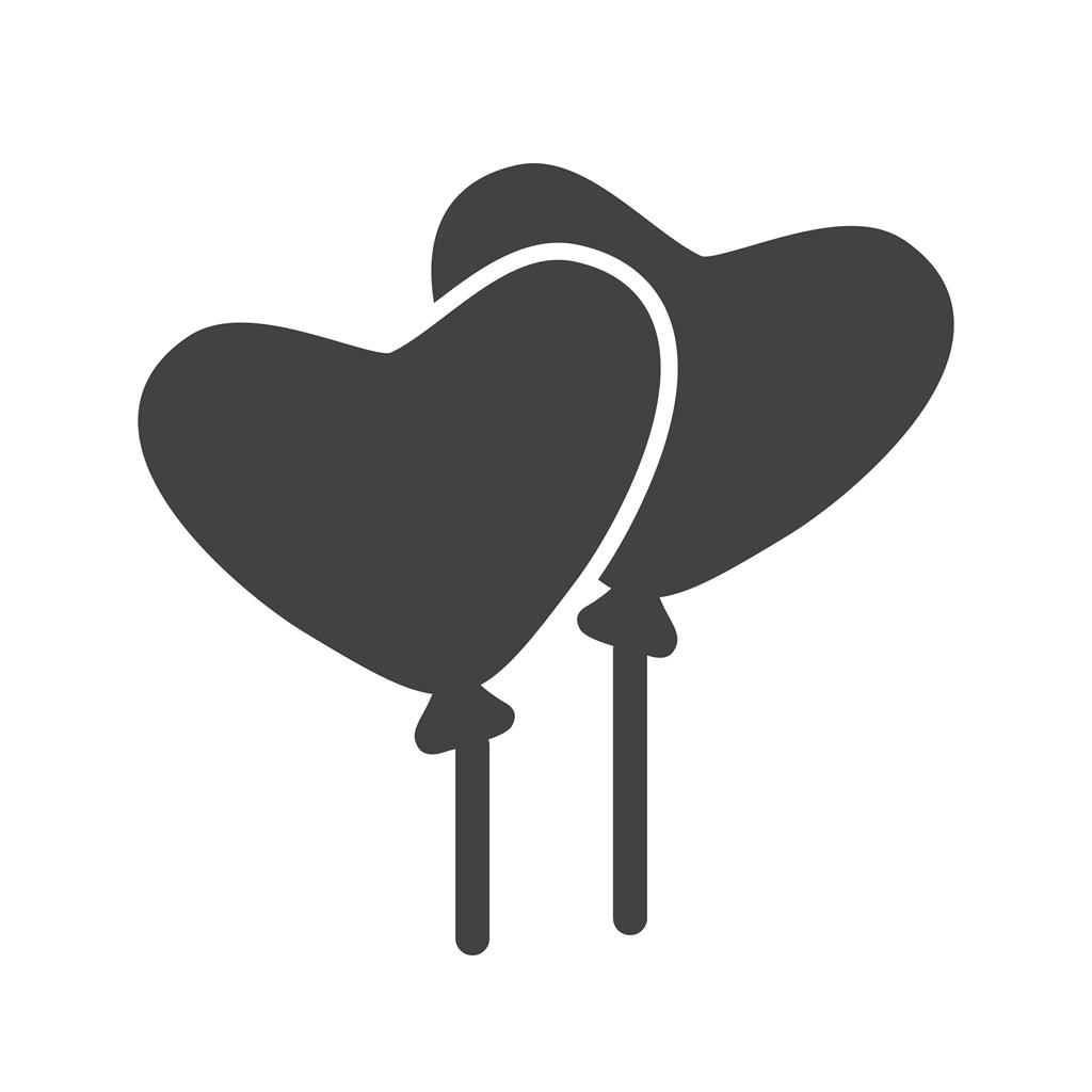 Heart Shaped Baloon Glyph Icon - IconBunny
