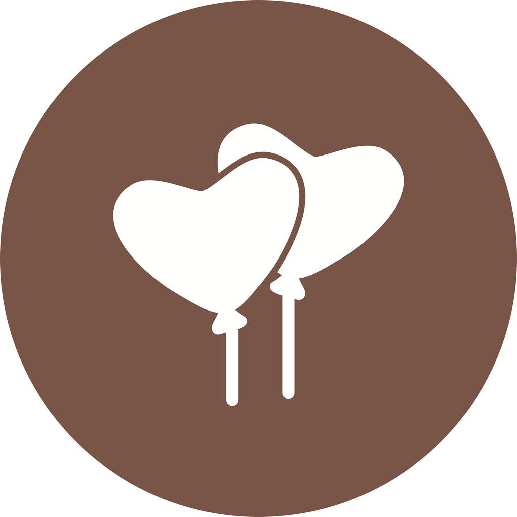 Heart Shaped Baloon Flat Round Icon - IconBunny