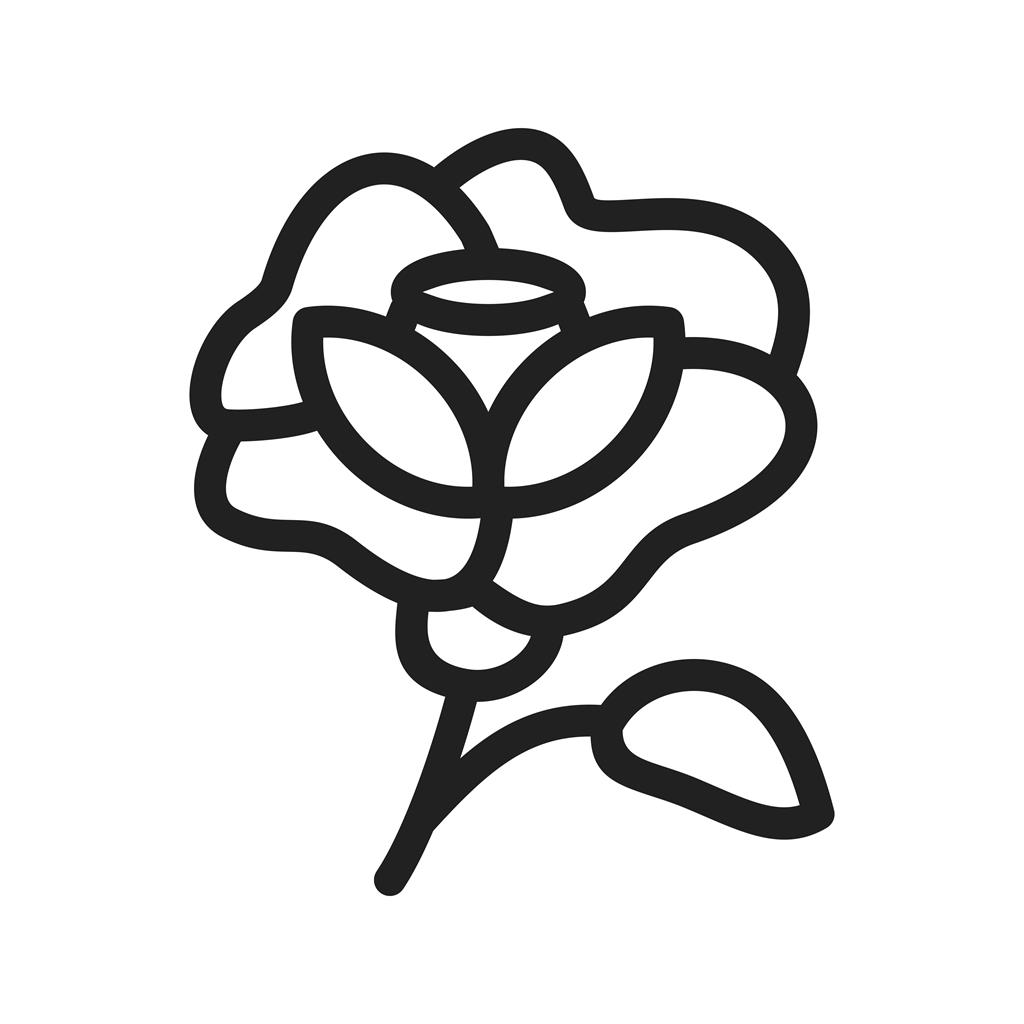 Rose Line Icon - IconBunny