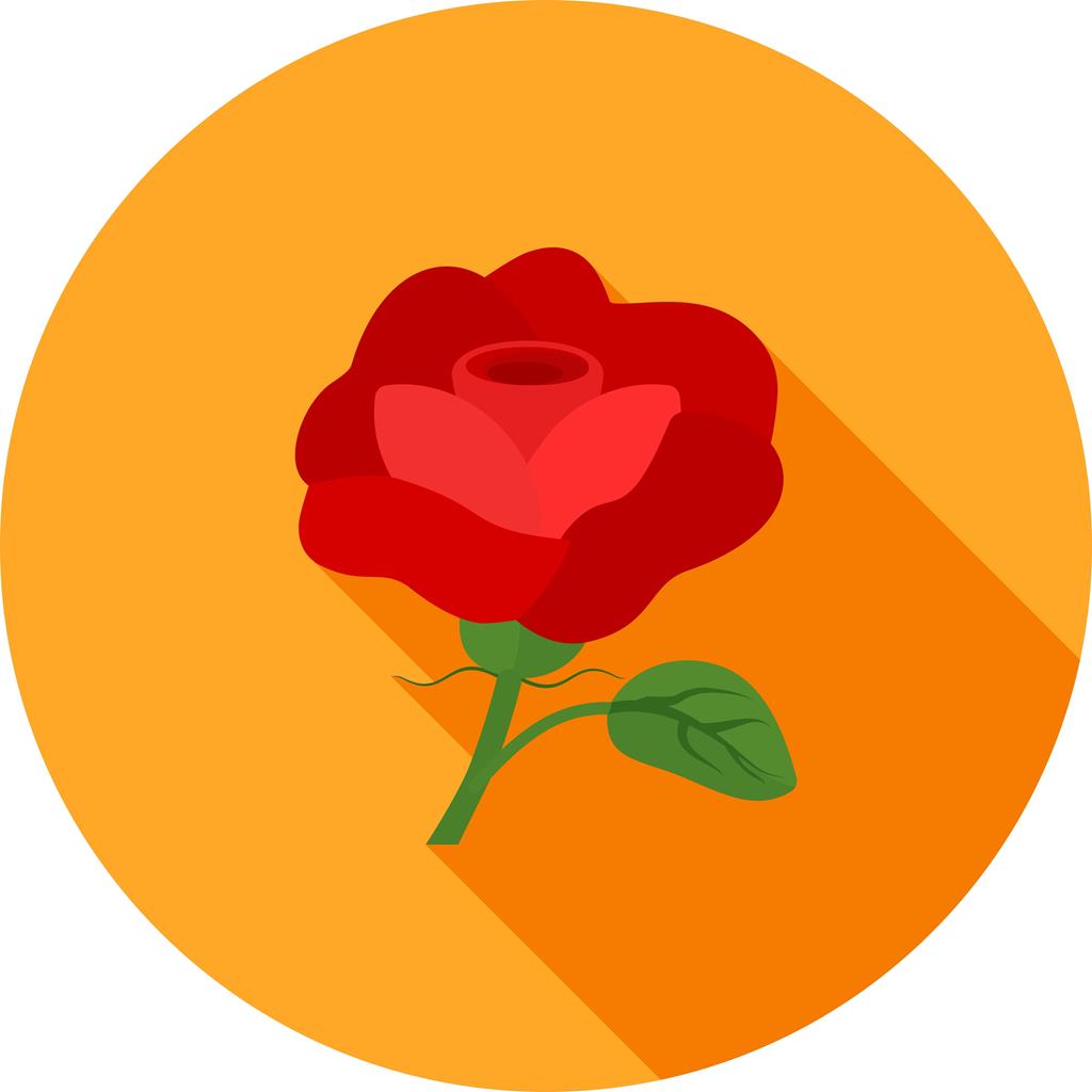 Rose Flat Shadowed Icon - IconBunny