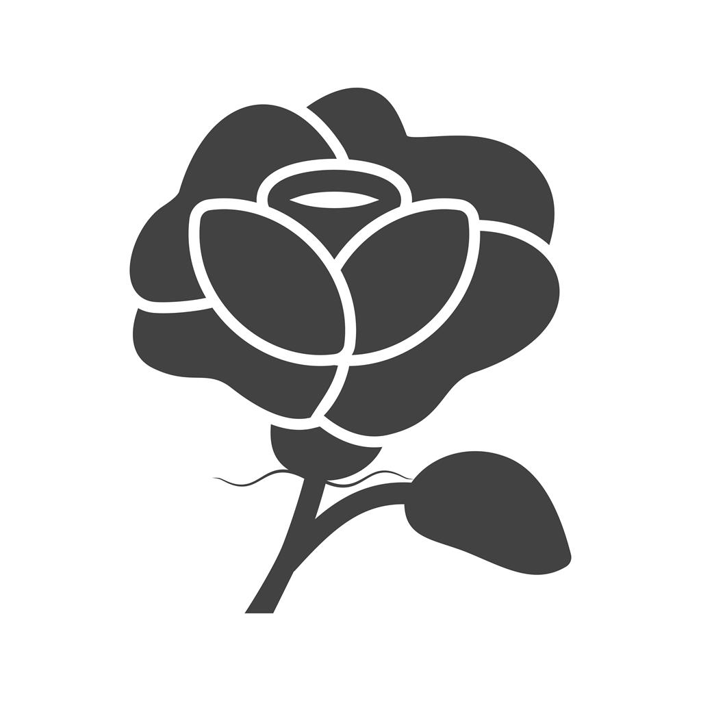Rose Glyph Icon - IconBunny