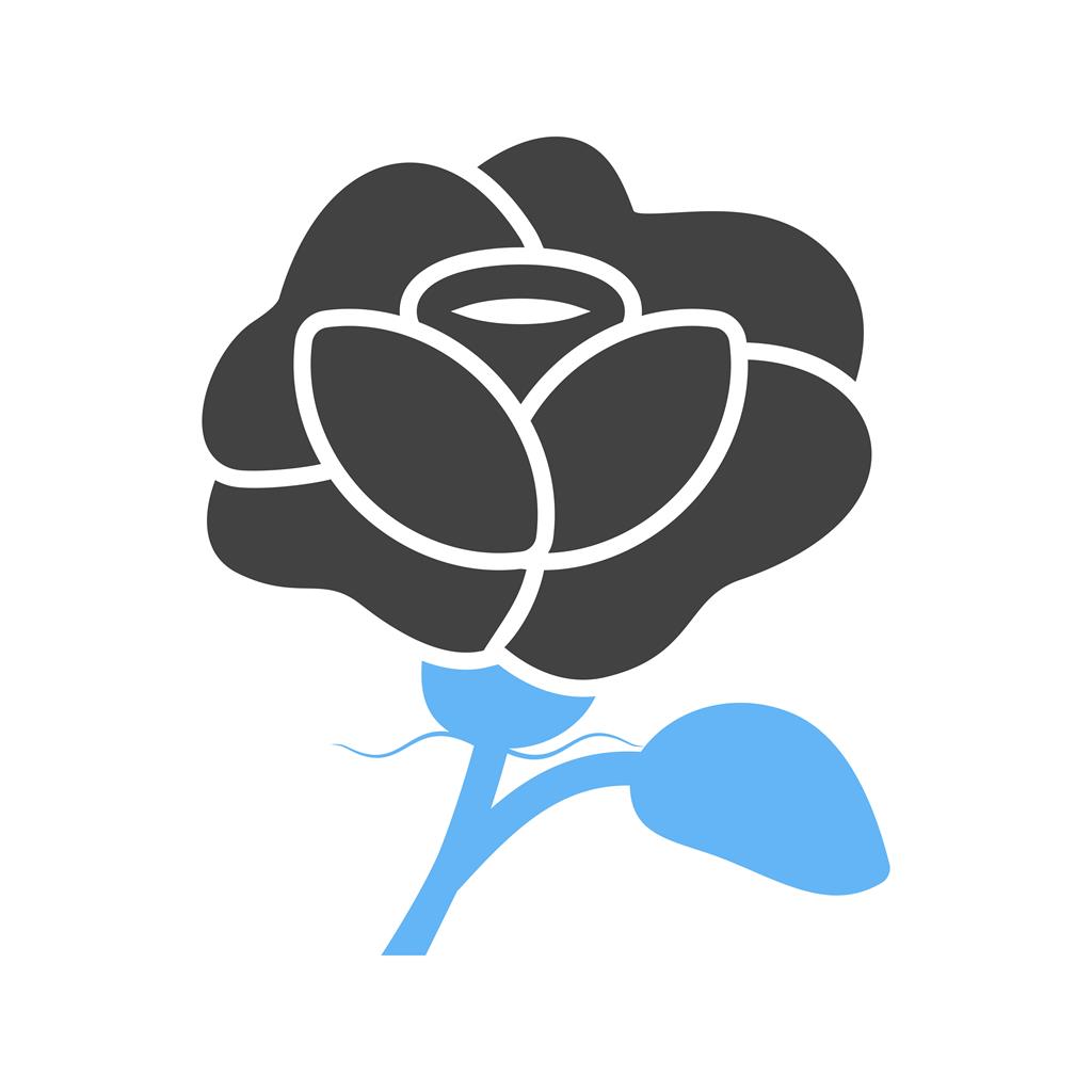 Rose Blue Black Icon - IconBunny