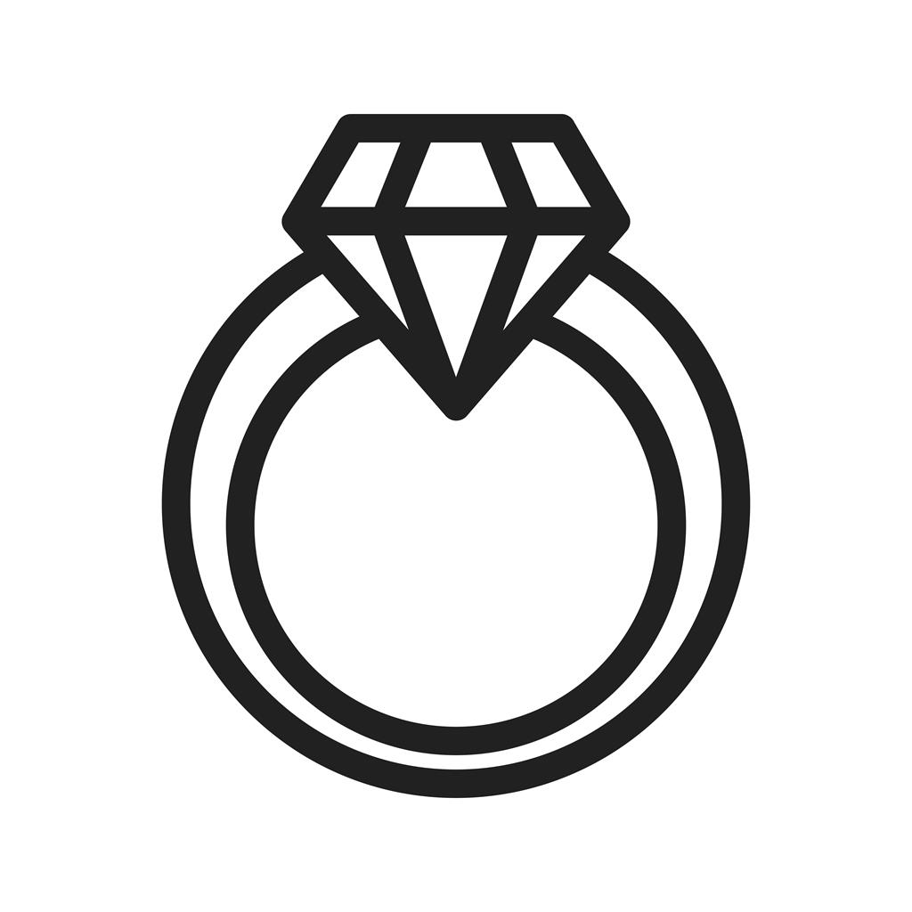 Diamond Ring Line Icon - IconBunny