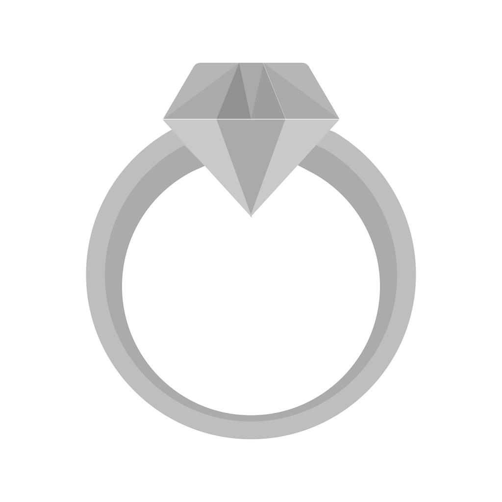 Diamond Ring Greyscale Icon - IconBunny