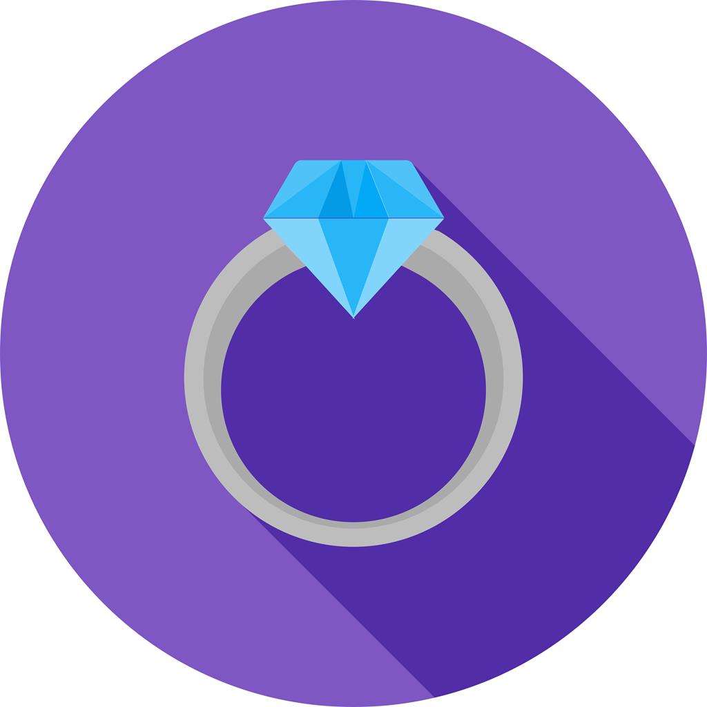Diamond Ring Flat Shadowed Icon - IconBunny